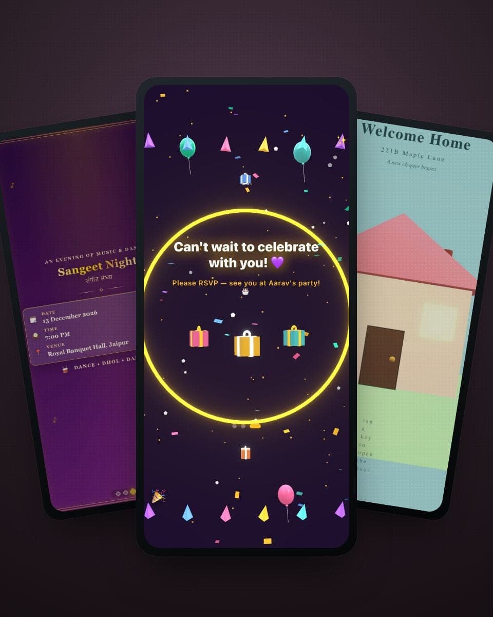 Digital Invitation Cards: The Complete Guide (RSVP, Etiquette & Timing) — real MomentoCard cards