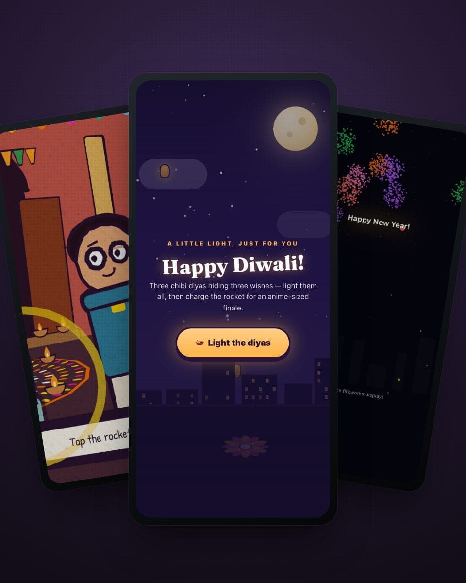 Diwali Card for Family (and Bhai Dooj): Make an Interactive Story Card With Everyone's Name — real MomentoCard cards