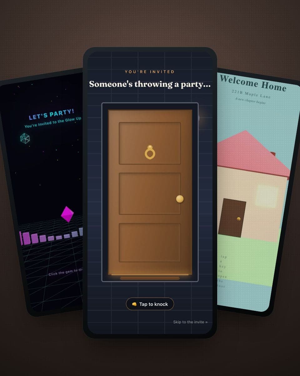 House Party Invitation Ideas: Wording, WhatsApp Messages & an Invite Guests Knock On (2026) — real MomentoCard cards