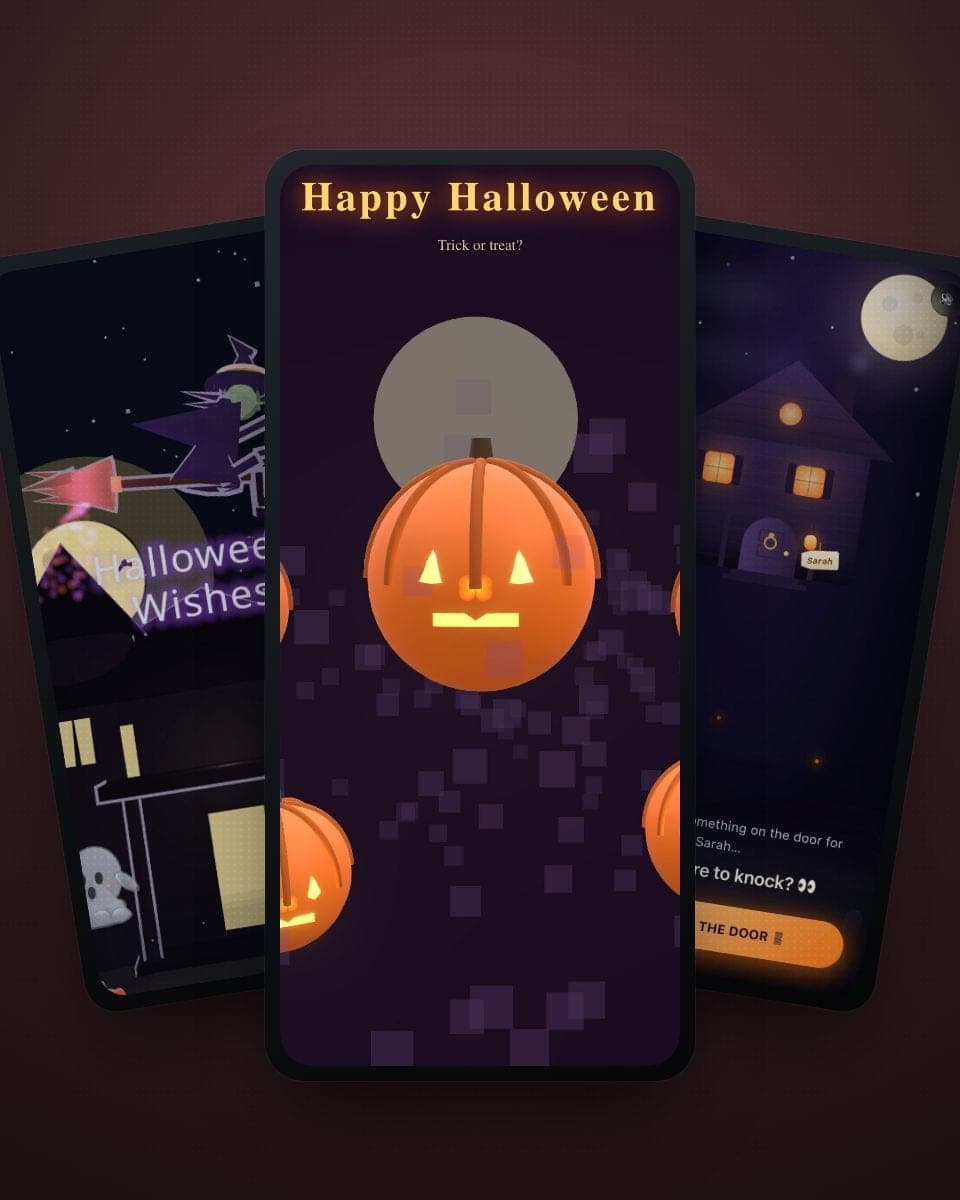 Trick or Treat Cards: 40+ WhatsApp Messages & an Interactive Card They Actually Play (Halloween 2026) — real MomentoCard cards
