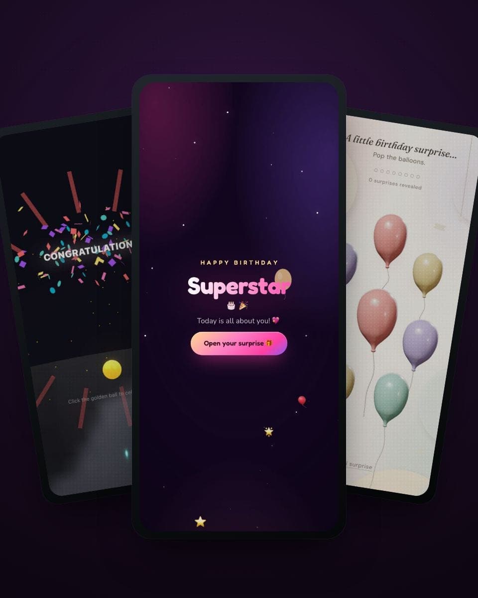 Birthday Surprise Ideas: 35 Messages and an Interactive Card They Actually Open — real MomentoCard cards