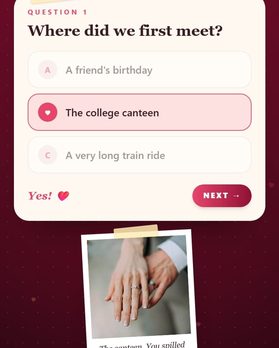 How Well Do You Know Me? Quiz for Couples: 66 Questions, Scoring & a Valentine's Card That Plays It (2027) — real MomentoCard cards