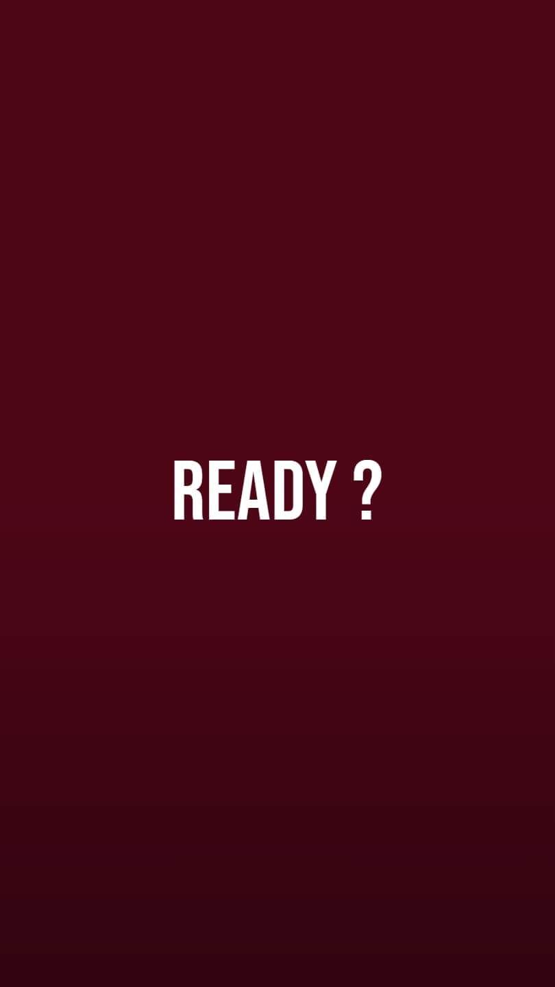 The word READY with a question mark in tall white condensed capitals on a deep maroon screen