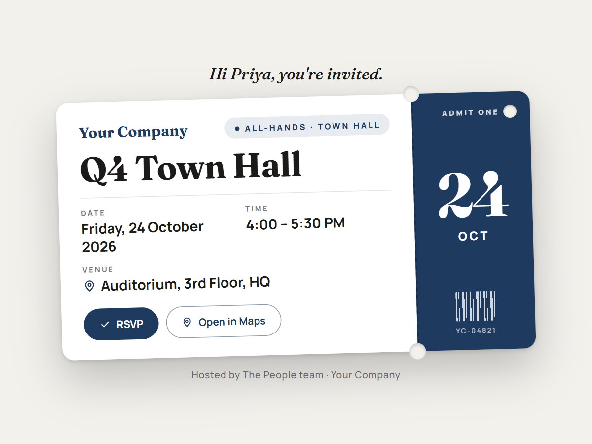 Company Event Invite — animated general greeting card template
