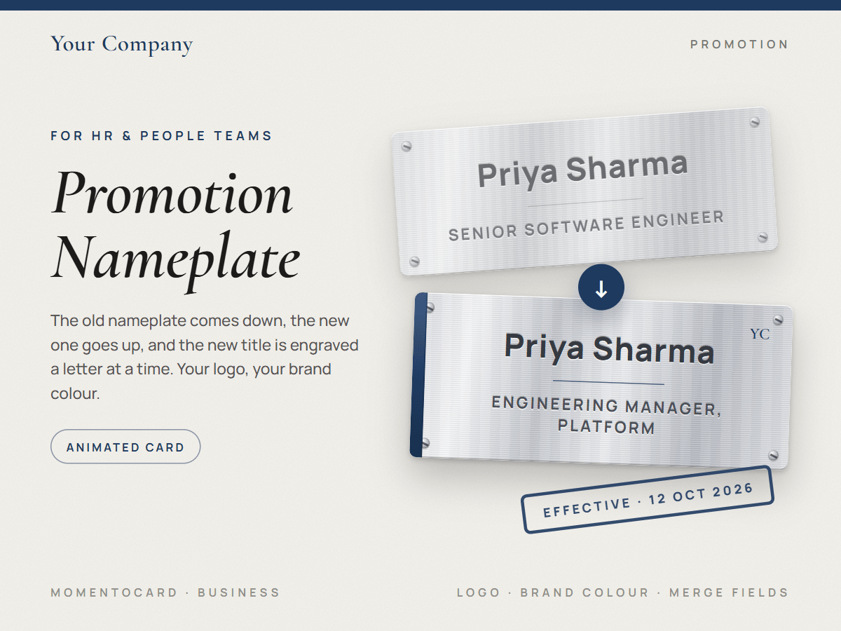Promotion — Nameplate — animated general greeting card template